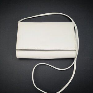 Cabrelli Canada Ladies White Pebble Finish Faux Leather Crossbody / Evening Bag